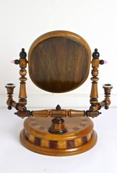 19th Century Vanity Table Mirror With Candlesticks Micro Inlays AT ca 1890 - 4616653