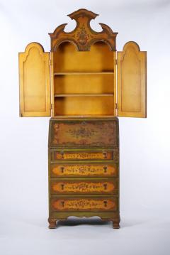 19th Century Venetian Italian Style Polychrome Secretary Bookcase - 3076253