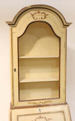 19th Century Venetian Italian Style Polychrome Secretary Bookcase - 3329060