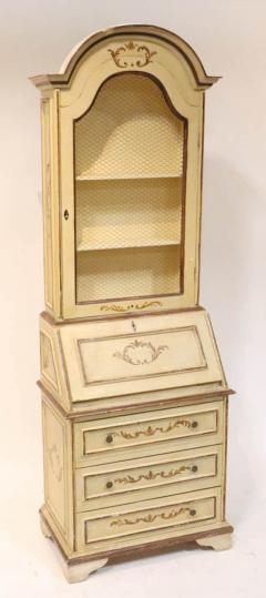 19th Century Venetian Italian Style Polychrome Secretary Bookcase - 3329062