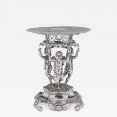 19th Century Victorian Solid Silver Figural Centerpiece Robert Garrard c 1845 - 3115992