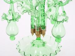 19th Century Victorian Style Italian Glass Brass Epergne Centerpiece Vase - 4552950