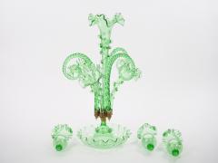 19th Century Victorian Style Italian Glass Brass Epergne Centerpiece Vase - 4552954
