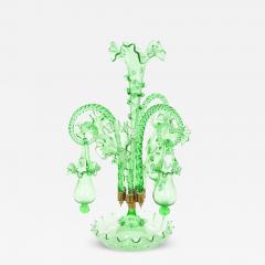 19th Century Victorian Style Italian Glass Brass Epergne Centerpiece Vase - 4553697