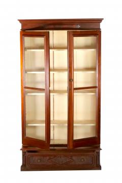 19th Century Victorian Style Two Door Bookcase Cabinet - 3076642