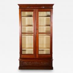 19th Century Victorian Style Two Door Bookcase Cabinet - 3078408