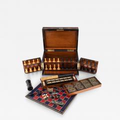 19th Century Victorian Walnut Games Compendium Cards Board Games c 1890 - 2921050