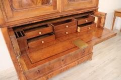 19th Century Walnut Antique Wardrobe with Writing Desk and Secret Compartments - 2220273