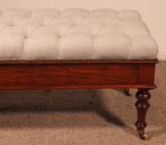 19th Century Walnut Bench Covered With A Chesterfield Style Seating - 3603096