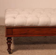 19th Century Walnut Bench Covered With A Chesterfield Style Seating - 3603097