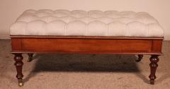 19th Century Walnut Bench Covered With A Chesterfield Style Seating - 3603102