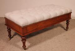 19th Century Walnut Bench Covered With A Chesterfield Style Seating - 3603104