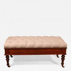 19th Century Walnut Bench Covered With A Chesterfield Style Seating - 3603552