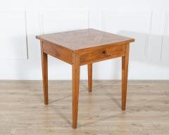 19th Century Walnut Side Table with Geometric Parquetry Top and Drawer - 4432009