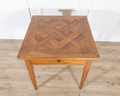19th Century Walnut Side Table with Geometric Parquetry Top and Drawer - 4432037