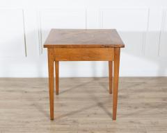 19th Century Walnut Side Table with Geometric Parquetry Top and Drawer - 4432075