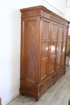 19th Century Walnut Wood Antique Large Wardrobe Four Doors - 3658518