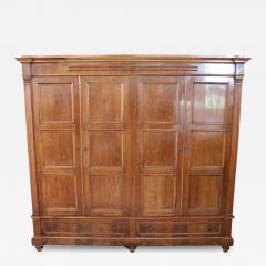 19th Century Walnut Wood Antique Large Wardrobe Four Doors - 3660972