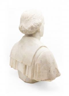 19th Century White Marble Bust of a Man - 4321396
