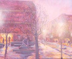 19th Century Wood Frame Oil Canvas Wall Painting - 2823862