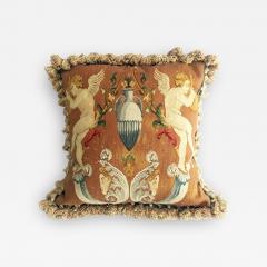 19th Century Wool Needlework Cushion with Cherubs - 2574270