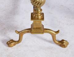 19th c American Brass Flame Tip Andirons - 4732831