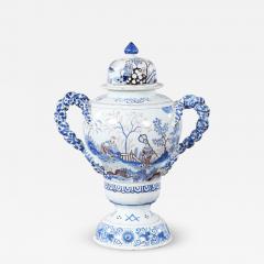 19th c Delft Lidded Urn - 4225923