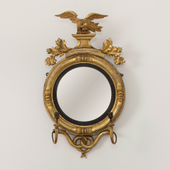 19th c English Regency Convex Mirror in Original Giltwood - 3536817