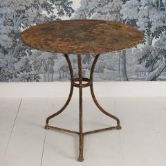 19th c French Metal Gu ridon Round Side Table in Original Patina - 4600077