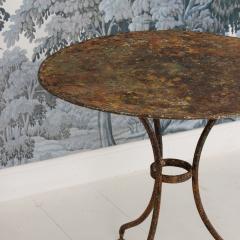 19th c French Metal Gu ridon Round Side Table in Original Patina - 4600078