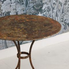 19th c French Metal Gu ridon Round Side Table in Original Patina - 4600079