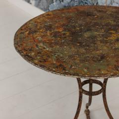 19th c French Metal Gu ridon Round Side Table in Original Patina - 4600081