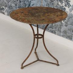 19th c French Metal Gu ridon Round Side Table in Original Patina - 4600087