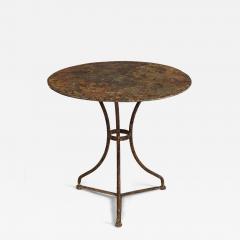 19th c French Metal Gu ridon Round Side Table in Original Patina - 4603439