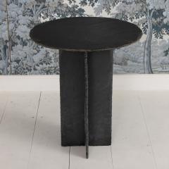 19th c French Round Slate Side Table - 4534530