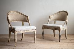 19th c Gustavian Barrel Back Armchairs - 4541201