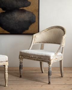 19th c Gustavian Barrel Back Armchairs - 4541209