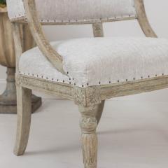 19th c Pair of Swedish Gustavian Painted Barrel Back Armchairs - 3461143