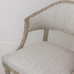 19th c Pair of Swedish Gustavian Painted Barrel Back Armchairs - 3461145