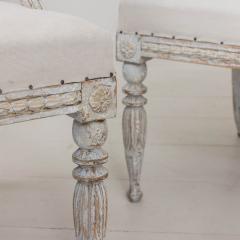 19th c Pair of Swedish Gustavian Painted Barrel Back Armchairs with Lion Heads - 3508999
