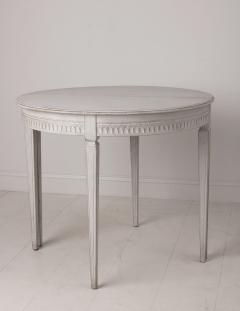 19th c Pair of Swedish Gustavian Style Painted Demi lune Console Tables - 2640050
