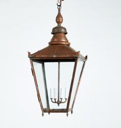 19th c Patinated Copper Hanging Lantern - 4013161