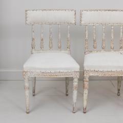 19th c Set of Six Swedish Gustavian Period Chairs in Original Paint - 3453494