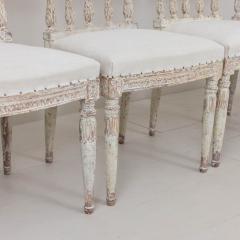 19th c Set of Six Swedish Gustavian Period Chairs in Original Paint - 3453497