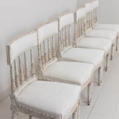 19th c Set of Six Swedish Gustavian Period Chairs in Original Paint - 3453498