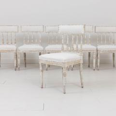 19th c Set of Six Swedish Gustavian Period Chairs in Original Paint - 3453499