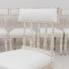 19th c Set of Six Swedish Gustavian Period Chairs in Original Paint - 3453503