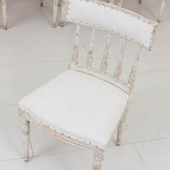 19th c Set of Six Swedish Gustavian Period Chairs in Original Paint - 3453504