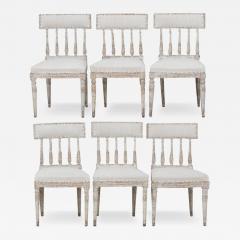 19th c Set of Six Swedish Gustavian Period Chairs in Original Paint - 3465646