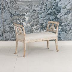 19th c Swedish Gustavian Lindome Painted Window Bench - 4649772